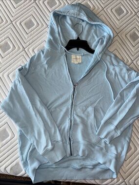 American Eagle Light Blue Zip-Up Hoodie